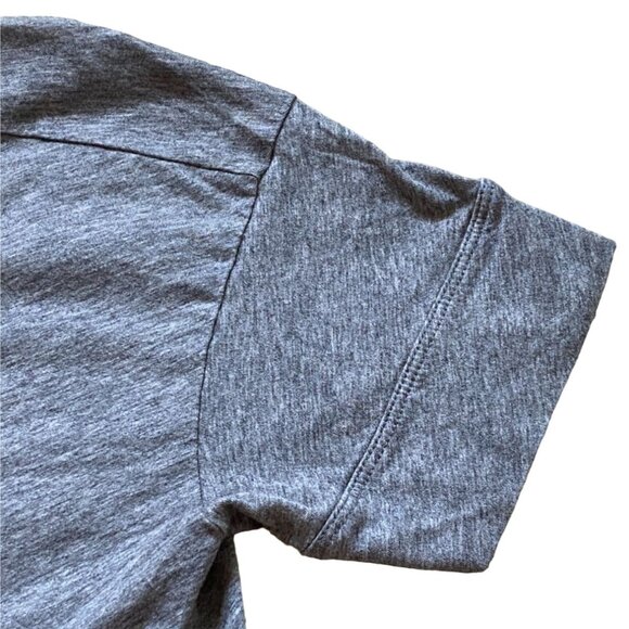 Leena & Lu Womens Cropped Fitted Tee/Shirt-100% Organic Cotton-Gray-Size L-GUC - Picture 3 of 6